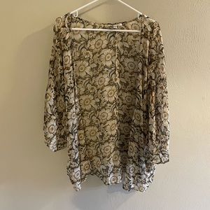 American Eagle Sheer Floral Kimono Cardigan
